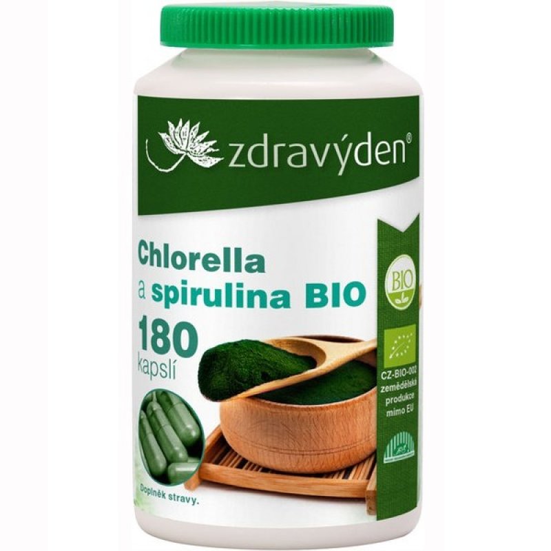 Chlorella A Spirulina BIO - 180 Kapslí