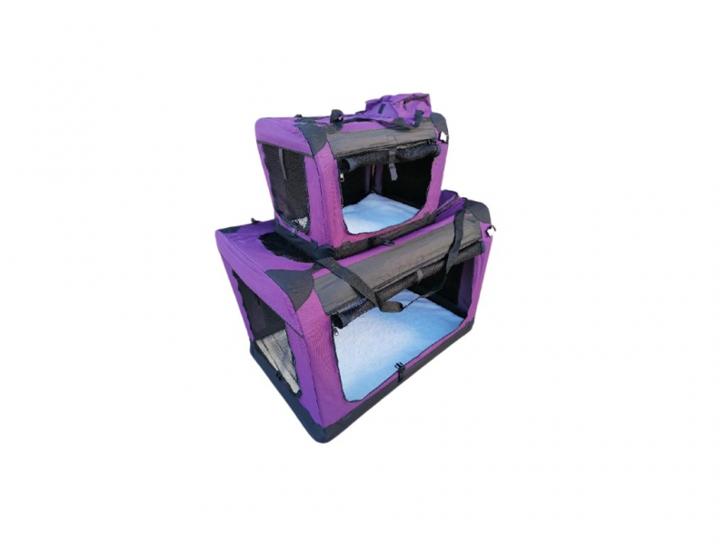 Skladací box PRAKTIC Purple s vreckami a taškou na prenos.