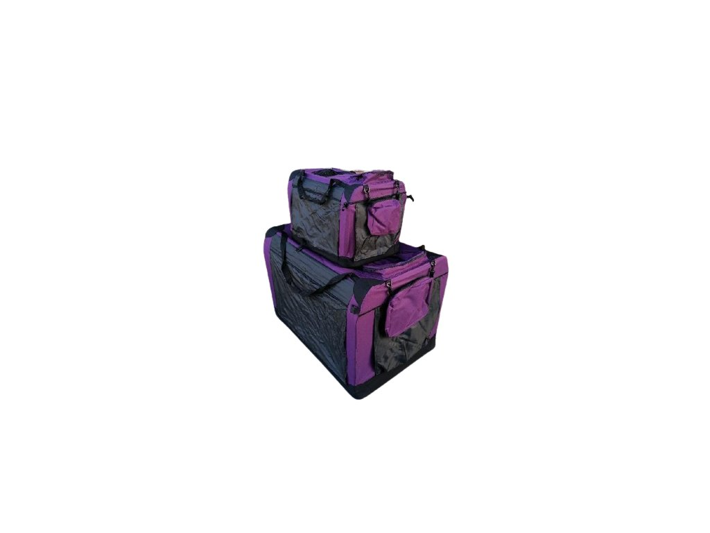 Skladací box PRAKTIC Purple s vreckami a taškou na prenos.